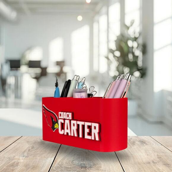 Personalized Arizona Cardinals Desk Organizer, Cardinals Gift - Picture 9 of 10